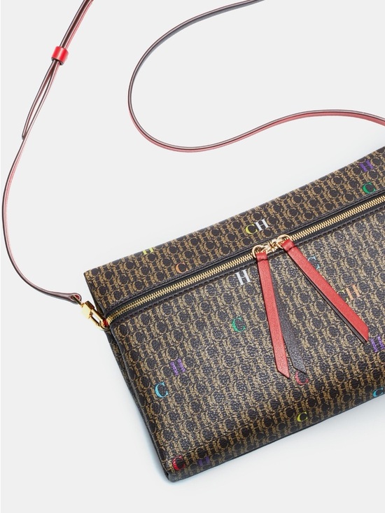 Carolina Herrera Handbags - Carolina Herrera Intro medium clutch Monogram Crossbody Clutch in Brown